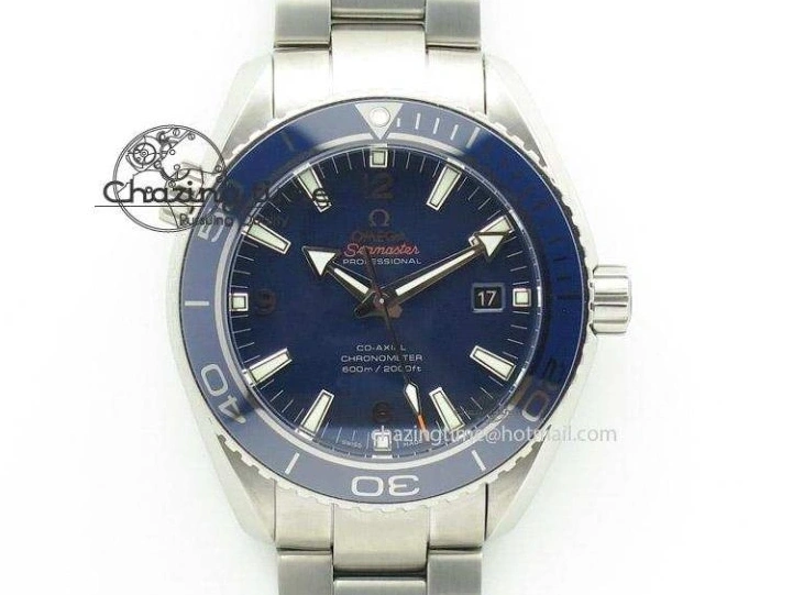 0513 Planet Ocean Master Chrono 45mm SS OM 1:1 Best Edition Black Dial On Orange Rubber Strap A Attractive 8170